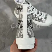 【預售】D1OR B23 oblique 經典老花 科技面料 高筒帆布鞋 休閒鞋 板鞋：圖片 8