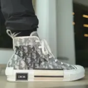 【預售】D1OR B23 oblique 經典老花 科技面料 高筒帆布鞋 休閒鞋 板鞋：圖片 4