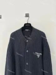 PRA 23FW 經典徽章 羊毛混紡 針織衫毛衣外套開衫：圖片 11