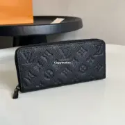 【現貨】1V Zippy 經典老花壓紋 滿版Logo  頭層牛皮 黑色 長夾皮夾錢包 M11721：圖片 4