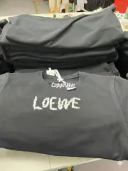 【預售】LOWE 24FW 不規則毛線刺繡logo 圓領衛衣大學T長袖 黑色：圖片 5