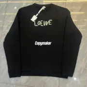 【預售】LOWE 24FW 不規則毛線刺繡logo 圓領衛衣大學T長袖 黑色：圖片 7