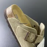 【預售】Birkenstock Boston 麂皮反毛皮 包頭鞋穆勒鞋懶人鞋休閒鞋拖鞋半拖 勃肯 灰褐色：圖片 6