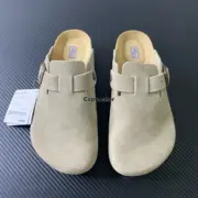 【預售】Birkenstock Boston 麂皮反毛皮 包頭鞋穆勒鞋懶人鞋休閒鞋拖鞋半拖 勃肯 灰褐色：圖片 11