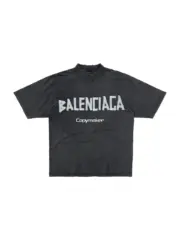 【現貨】巴黎 BLC 25SS 秀款 膠帶繃帶logo 水洗做舊破壞 短袖T恤 水洗黑：圖片 8