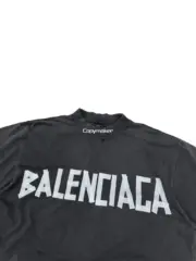 【現貨】巴黎 BLC 25SS 秀款 膠帶繃帶logo 水洗做舊破壞 短袖T恤 水洗黑：圖片 9