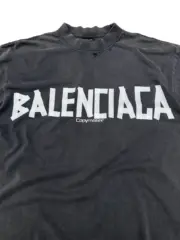 【現貨】巴黎 BLC 25SS 秀款 膠帶繃帶logo 水洗做舊破壞 短袖T恤 水洗黑：圖片 10