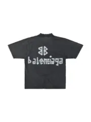 【現貨】巴黎 BLC 25SS 秀款 膠帶繃帶logo 水洗做舊破壞 短袖T恤 水洗黑：圖片 13