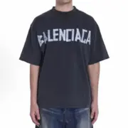 【現貨】巴黎 BLC 25SS 秀款 膠帶繃帶logo 水洗做舊破壞 短袖T恤 水洗黑：圖片 4