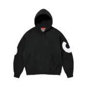 【預售】SUP FW25 Big Logo 拚色後背大logo 連帽衛衣帽T帽衫 黑/灰：圖片 3