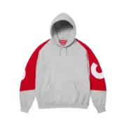 【預售】SUP FW25 Big Logo 拚色後背大logo 連帽衛衣帽T帽衫 黑/灰：圖片 5