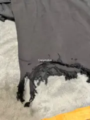 巴黎 BLC 24SS 水洗糜爛流蘇下擺破壞 雙環刺繡logo 短袖T恤 小領口BOXY短寬版型：圖片 9