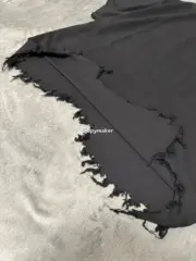 巴黎 BLC 24SS 水洗糜爛流蘇下擺破壞 雙環刺繡logo 短袖T恤 小領口BOXY短寬版型：圖片 10