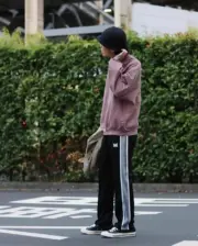 Needles 21SS Butterfly Regular Track Pants 蝴蝶刺繡 復古織帶 休閒褲直筒褲運動褲 黑白：圖片 4