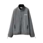 M1U M1U 24SS 繆繆 字母Logo刺繡 搖粒絨 立領夾克外套 灰色