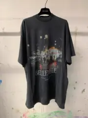 巴黎 BLC 24SS BELLEVILLE T-SHIRT 巴黎夜景 水洗破壞皺褶 短袖T恤：圖片 3