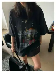 巴黎 BLC 24SS BELLEVILLE T-SHIRT 巴黎夜景 水洗破壞皺褶 短袖T恤：圖片 4