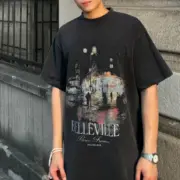 巴黎 BLC 24SS BELLEVILLE T-SHIRT 巴黎夜景 水洗破壞皺褶 短袖T恤：圖片 5