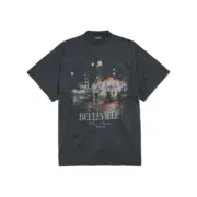 巴黎 BLC 24SS BELLEVILLE T-SHIRT 巴黎夜景 水洗破壞皺褶 短袖T恤：圖片 2