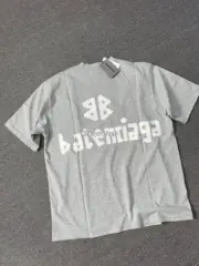 【現貨】巴黎 BLC 25SS 秀款 膠帶 繃帶logo 水洗做舊 破壞 短袖T恤 灰色：圖片 8