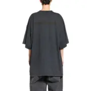 巴黎 BLC 22FW 字母logo刪除線 素色簡約 短袖T恤：圖片 7