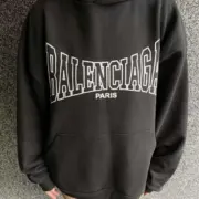 【現貨】巴黎 BLC 24FW 胸口大logo 開裂破壞印花 帽T連帽衛衣帽衫 黑色：圖片 6