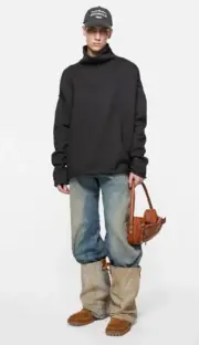 【預售】【2026新年福利】Acne Studios 25FW 羊毛混紡 後背字母logo 毛衣圓領衛衣大學T長袖：圖片 2