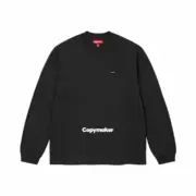 【預售】 SUP 24FW Small Tee 小標刺繡logo 簡約素色 長袖T恤薄衛衣 黑色/白色：圖片 2