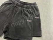 巴黎 BLC 22SS 水洗破壞 刺繡 可樂 短褲 棉褲 運動褲 休閒褲 炒雪花水洗：圖片 4