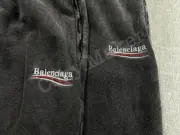 巴黎 BLC 22SS 水洗破壞 刺繡 可樂 短褲 棉褲 運動褲 休閒褲 炒雪花水洗：圖片 8