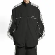 【預售】巴黎 BLC 25FW Tracksuit Loop 循環刺繡 單環 雙頭拉鍊衝鋒衣夾克外套風衣 寬鬆版型：圖片 6