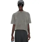 【現貨】Acne Studios 24FW 水洗簡約素色 後背膠標logo 純棉短袖T恤：圖片 2