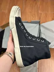 【現貨】『福利回饋』BLC Paris 破洞 做舊 高筒帆布鞋 休閒鞋 黑色：圖片 7