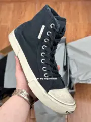 【現貨】『福利回饋』BLC Paris 破洞 做舊 高筒帆布鞋 休閒鞋 黑色：圖片 8