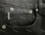 巴黎 BLC 21FW 素色全黑 做舊破壞磨破 牛仔褲休閒褲長褲：圖片 7