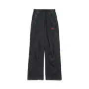 【預售】巴黎 BLC 25SS 紅色麥穗刺繡 Baggy 水洗棉褲休閒褲長褲 水洗黑灰：圖片 4