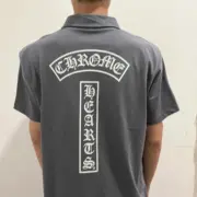 【現貨】【過驗】Chrome Hearts 25SS 馬蹄梵文 925純銀扣 Polo衫短袖T恤 CH克羅心 水洗灰：圖片 6