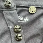 【現貨】【過驗】Chrome Hearts 25SS 馬蹄梵文 925純銀扣 Polo衫短袖T恤 CH克羅心 水洗灰：圖片 15