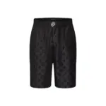 【現貨】1V 25SS 暗紋老花字母logo 滿版 暗黑 短褲休閒褲褲子 黑色