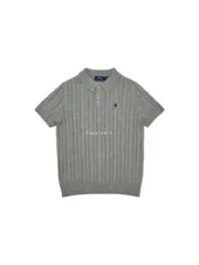 【現貨】Ra1ph Lauren Polo 小馬刺繡 麻花針織老錢風 polo衫短袖T恤 黑色/灰色：圖片 11