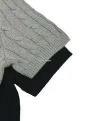 【現貨】Ra1ph Lauren Polo 小馬刺繡 麻花針織老錢風 polo衫短袖T恤 黑色/灰色：圖片 16