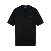 【現貨】Ra1ph Lauren Polo 小馬刺繡 麻花針織老錢風 polo衫短袖T恤 黑色/灰色：圖片 3