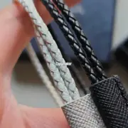 【預售】【新年福利】【過驗】PRA 三角標 Nappa小羊皮 手鏈手環手繩 經典款 黑色/米白：圖片 5