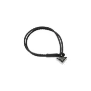 【預售】【新年福利】【過驗】PRA 三角標 Nappa小羊皮 手鏈手環手繩 經典款 黑色/米白：圖片 3