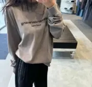 Alexander Wang 24FW 發泡閃粉印花 簡約圓領長袖T恤 水洗花崗岩色：圖片 9