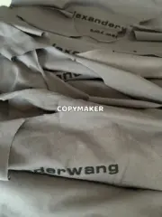 Alexander Wang 24FW 發泡閃粉印花 簡約圓領長袖T恤 水洗花崗岩色：圖片 16