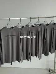 Alexander Wang 24FW 發泡閃粉印花 簡約圓領長袖T恤 水洗花崗岩色：圖片 18