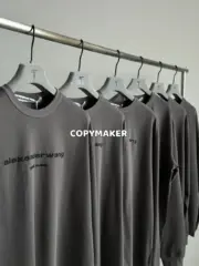 Alexander Wang 24FW 發泡閃粉印花 簡約圓領長袖T恤 水洗花崗岩色：圖片 20