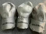 巴黎 BLC 24SS 破壞做舊水洗泥染螺絲刺繡logo 棒球帽老帽鴨舌帽帽子 黑灰色：圖片 3