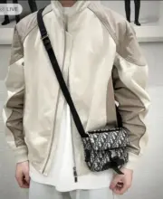 D1OR 23SS Bomber Jacket 拼色拼接 尼龍鋪棉 飛行夾克外套 廓型 MA-1：圖片 5